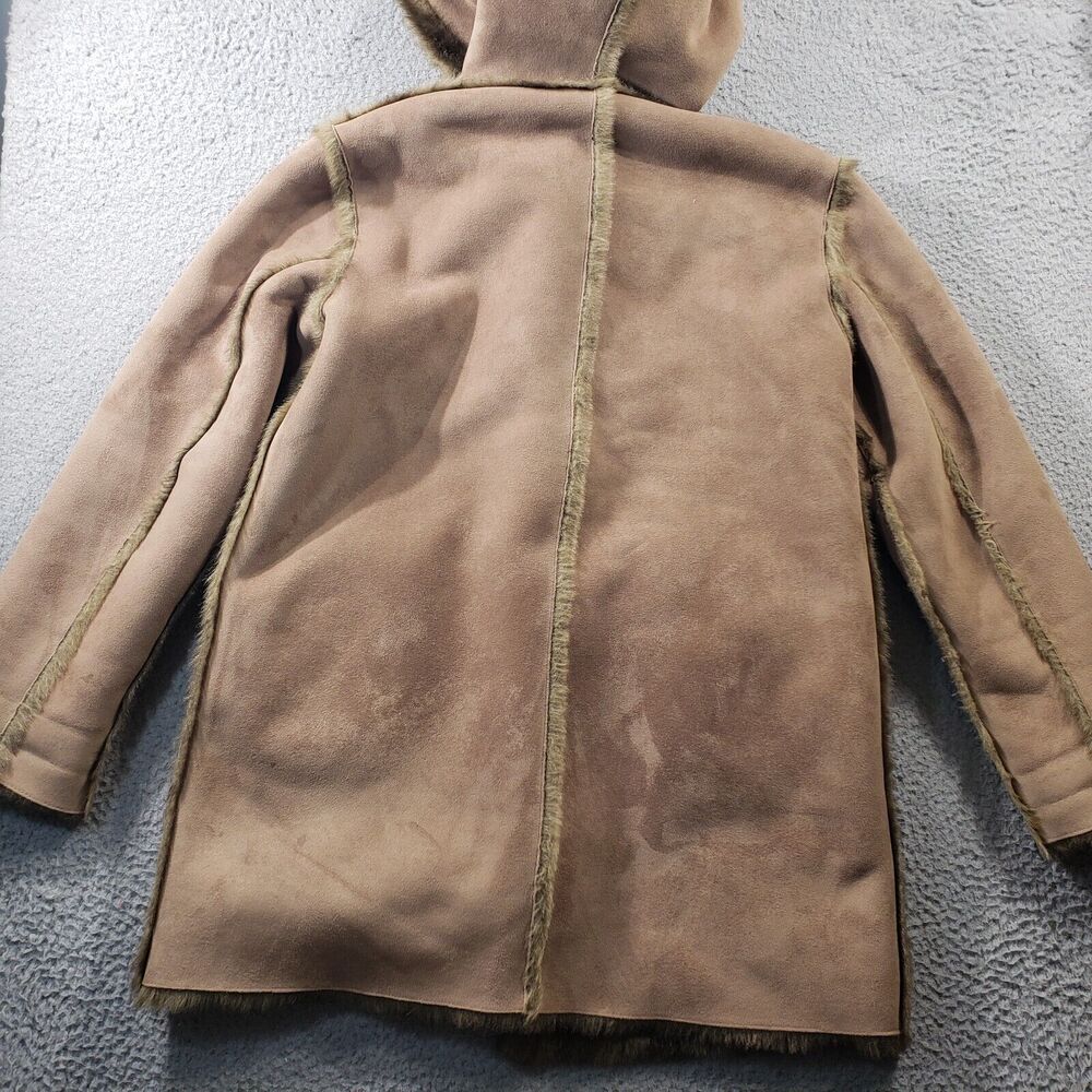 Dennis Basso Reversible Jacket Women's Medium Faux Fur Suede Button Up Coat - Picture 12 of 13